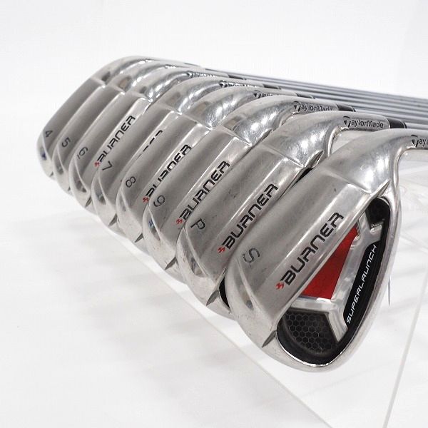実際に弊社で買取させて頂いたTaylorMade/テーラーメイド BURNER SUPER LAUNCH/バーナー アイアン #4～9,P,Sw 8本セット BURNER 85 FLEX:S