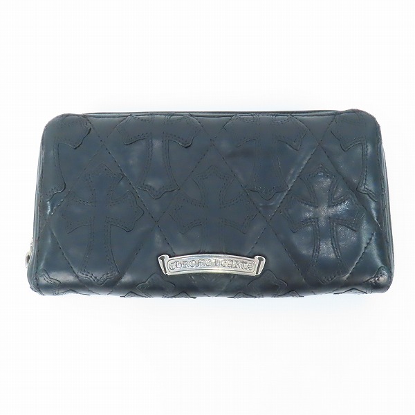 実際に弊社で買取させて頂いたCHROME HEARTS/クロムハーツ REC-F ZIP/ジップ キルテッドセメタリークロスパッチ ウォレット/長財布
