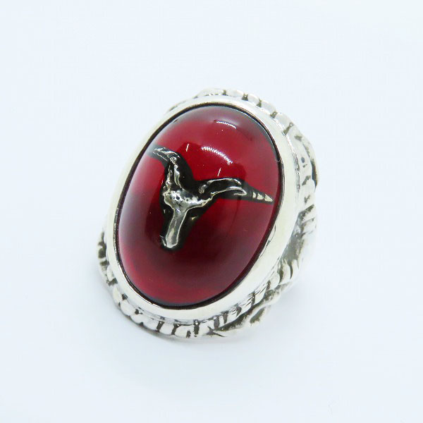実際に弊社で買取させて頂いたALEX STREETER/アレックスストリーター BAPHOMET RING RED/バフォメット リング レッド/14号