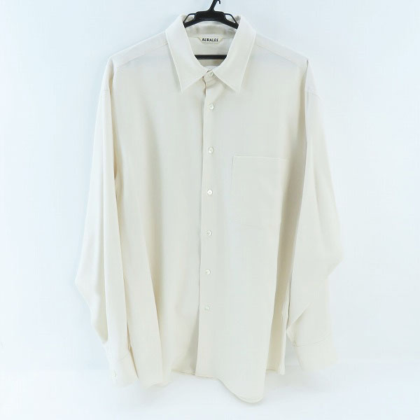 実際に弊社で買取させて頂いたAURALEE/オーラリー SUPER LIGHT WOOL SHIRTS BLACK 長袖シャツ ホワイト A22AS01OS/5