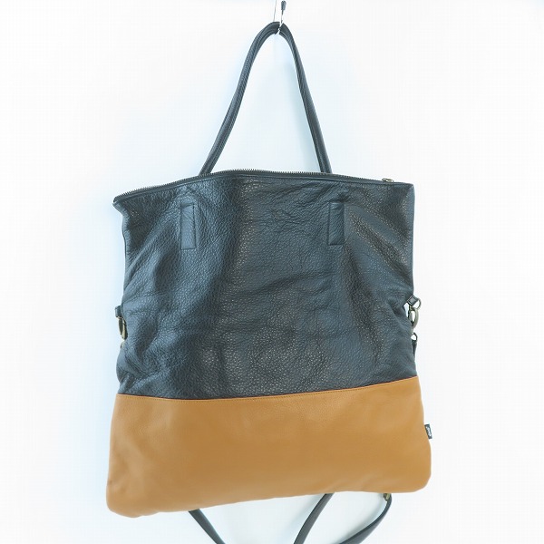 実際に弊社で買取させて頂いたglamb/グラム ショルダーバッグ トートバック レザー ブラウン/ブラックの画像 2枚目