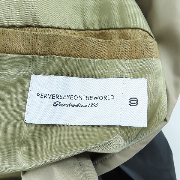 実際に弊社で買取させて頂いたP.E.O.T.W AG/ピーイーオーティーダブリューエージー PERVERSEYEONTHEWORLD/ロング丈 切り替え ダブルジャケット/1の画像 2枚目
