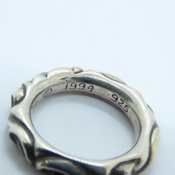 実際に弊社で買取させて頂いたCHROME HEARTS/クロムハーツ SCRL BAND/スクロールバンド リング 17.5-18号の画像 7枚目