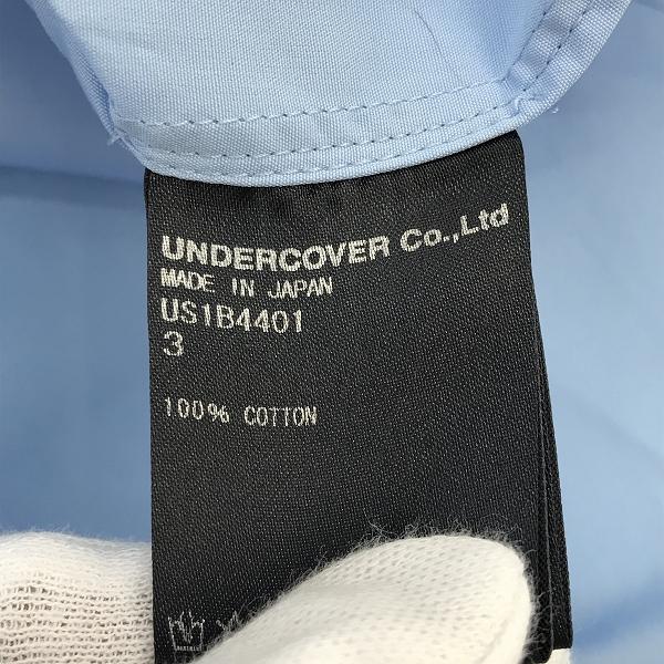 実際に弊社で買取させて頂いたthe shepherd UNDERCOVER/ザ シェパード アンダーカバー スタンドカラーシャツ B.LIGHT BLUE US1B4401/3の画像 3枚目