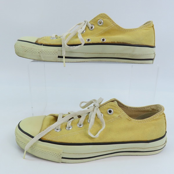 実際に弊社で買取させて頂いたCONVERSE/コンバース USA製 90年代製 ヴィンテージ CANVAS ALL STARオールスター イエロー系/7.5の画像 3枚目