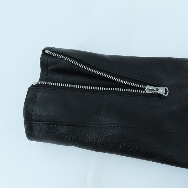 実際に弊社で買取させて頂いたISAMUKATAYAMA BACKLASH/バックラッシュ オリーチェイタリアンショルダーシングルライダース C1572-01/Mの画像 7枚目