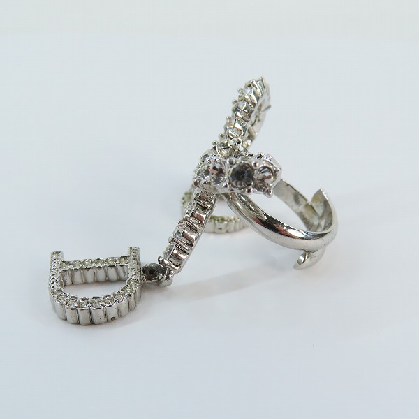 実際に弊社で買取させて頂いたChristian Dior/クリスチャンディオール フリーリング リボン ラインストーン　の画像 2枚目