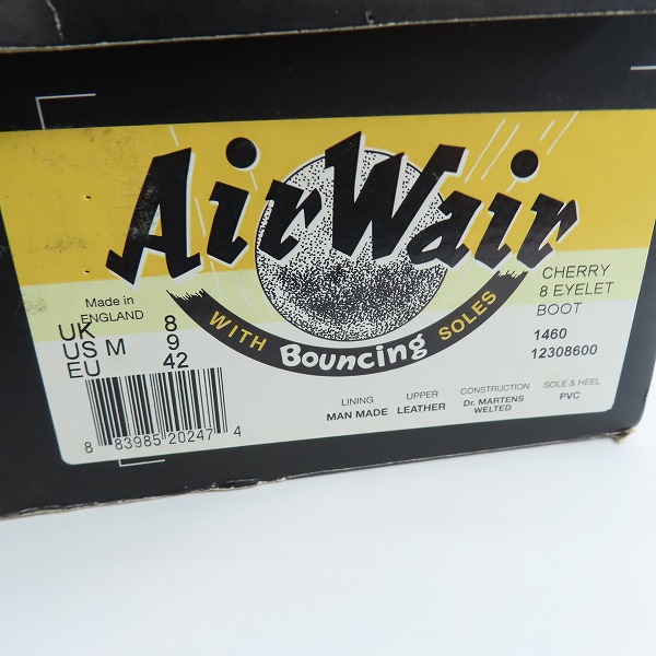 実際に弊社で買取させて頂いたDr.Martens/ドクターマーチン イングランド製 VINTAGE 1460 8EYE BOOT 12308600/UK8の画像 8枚目