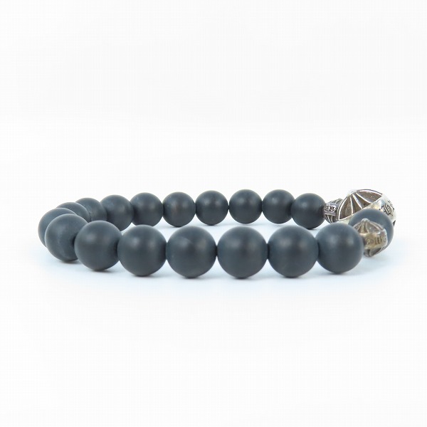 実際に弊社で買取させて頂いたCHROME HEARTS/クロムハーツ BEAD ONYX 71 BNDD PLS/8mm ビーズブレスレットｗ/マットオニキスの画像 5枚目