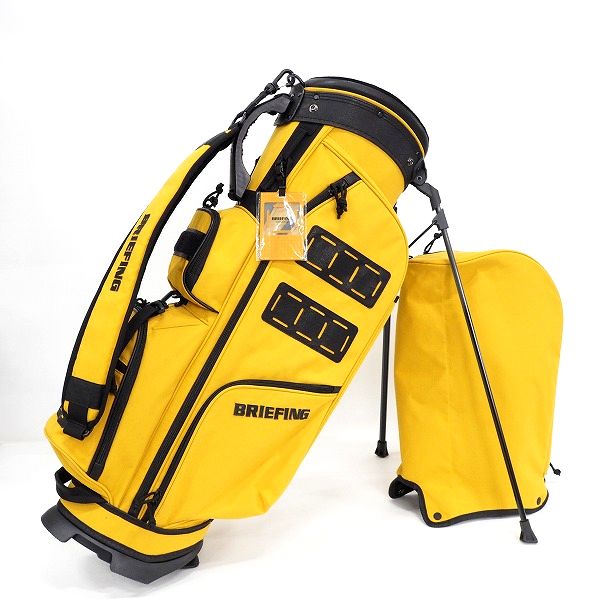実際に弊社で買取させて頂いたBRIEFING/ブリーフィング CR-9 FD RIP MUSTARD 8.5型 4分割 スタンド式キャディバッグ イエロー