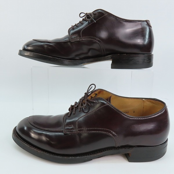 実際に弊社で買取させて頂いたALDEN/オールデン シェルコードバン Vチップ レザーシューズ 54321/7D シューツリー付きの画像 3枚目