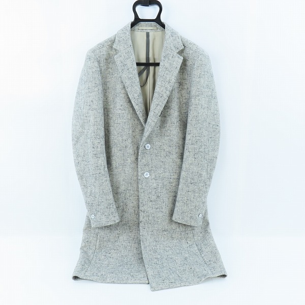 実際に弊社で買取させて頂いたKAZUYUKI KUMAGAI ATTACHMENT/カズユキクガマイ アタッチメント 絣2/48ダブルサージメルトン ロングコート KC52-077/1