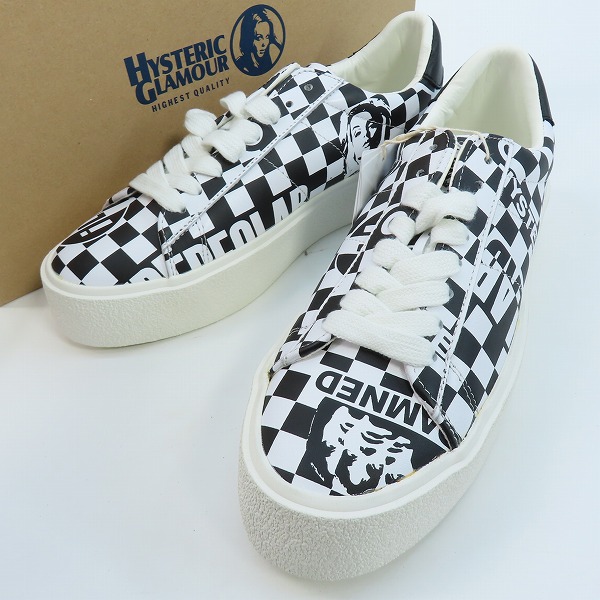 実際に弊社で買取させて頂いた【未使用】HYSTERIC GLAMOUR/ヒステリックグラマー チェック 厚底 スニーカー 02183QS01218/26