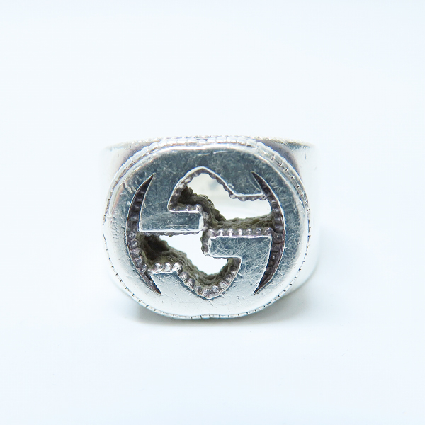 実際に弊社で買取させて頂いたGUCCI/グッチ インターロッキングG ワイド シルバーリング/指輪 479229 J8400 8106/11号の画像 1枚目