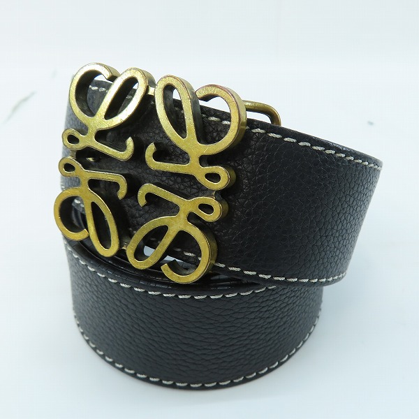 実際に弊社で買取させて頂いたLOEWE/ロエベ アナグラムロゴ レザーベルト 85/34