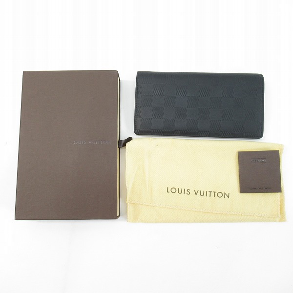 実際に弊社で買取させて頂いたLOUIS VUITTON/ルイヴィトン ダミエ・アンフィニ 二つ折り 財布 ブラックの画像 7枚目