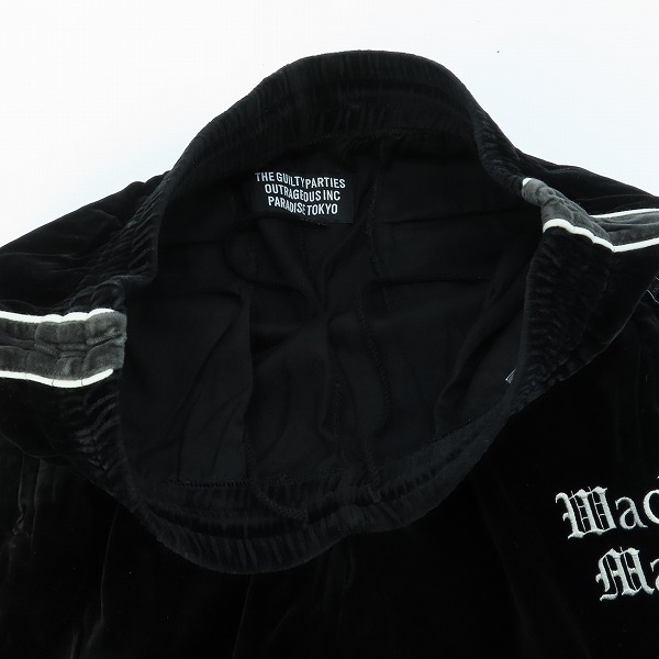 実際に弊社で買取させて頂いたWACKO MARIA/ワコマリア 23FW VELVET TRACK PANTS/ロゴ刺繍 ベロア トラック パンツ/ジャージ/Mの画像 2枚目