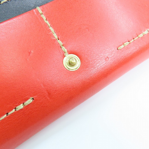 実際に弊社で買取させて頂いたHERZ/ヘルツ ホック留めジャバラ長財布/ロングウォレットの画像 6枚目