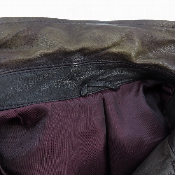 実際に弊社で買取させて頂いたCUSTOM CULTURE/カスタムカルチャー レザー ダブルライダースジャケット  101-1102/44の画像 7枚目