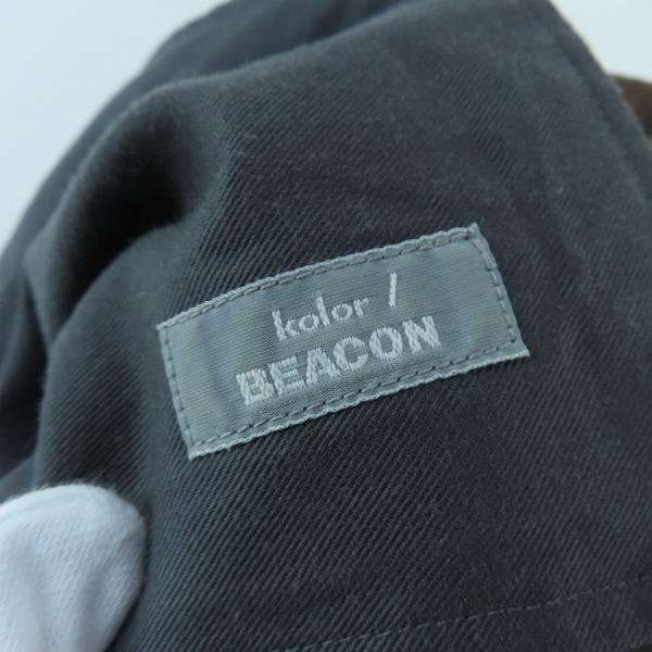 実際に弊社で買取させて頂いたkolor/カラー ストレートパンツ ベルト チェック 19WBM-P07142/3の画像 3枚目