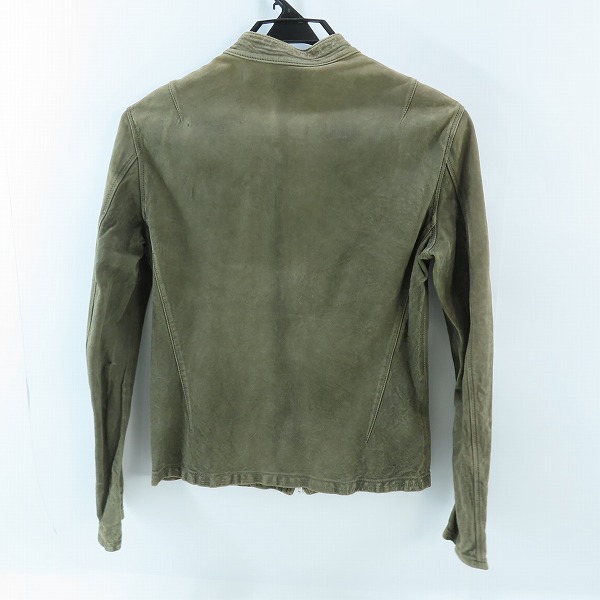 実際に弊社で買取させて頂いたISAMUKATAYAMA BACKLASH/カーフスエード/バイオウォッシュシングルライダースジャケット カウレザー 1255-03/Mの画像 1枚目