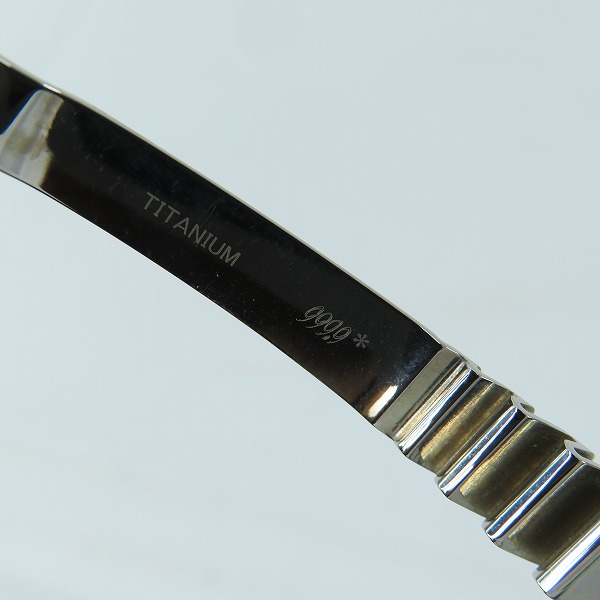 実際に弊社で買取させて頂いた999.9/フォーナインズ チタンフレーム ハーフリム アイウエア/メガネフレーム S-91Tの画像 6枚目