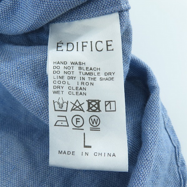 実際に弊社で買取させて頂いたEDIFICE/エディフィス 七分丈 ハーフボタンシャツ 18-051-300-1007-1-0/Lの画像 3枚目