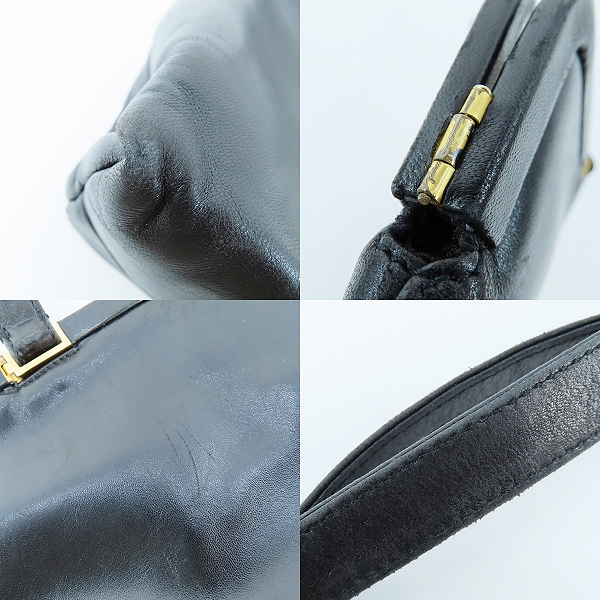 実際に弊社で買取させて頂いたPRADA /プラダ オールド ゴールド金具 がま口 ハンドバッグの画像 8枚目