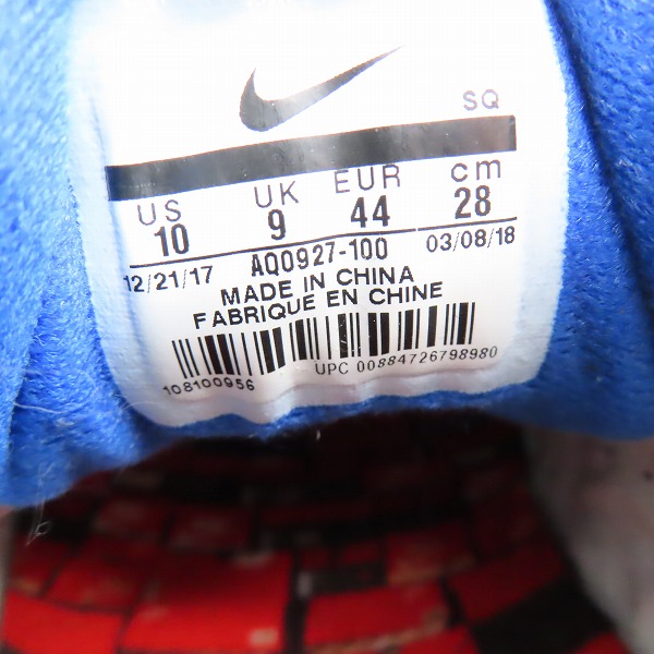 実際に弊社で買取させて頂いたNIKE×atmos/ナイキ×アトモス AIR MAX 1 PRNT/エアマックス1 プリント BLUE WE LOVE NIKE AQ0927-100/28の画像 5枚目