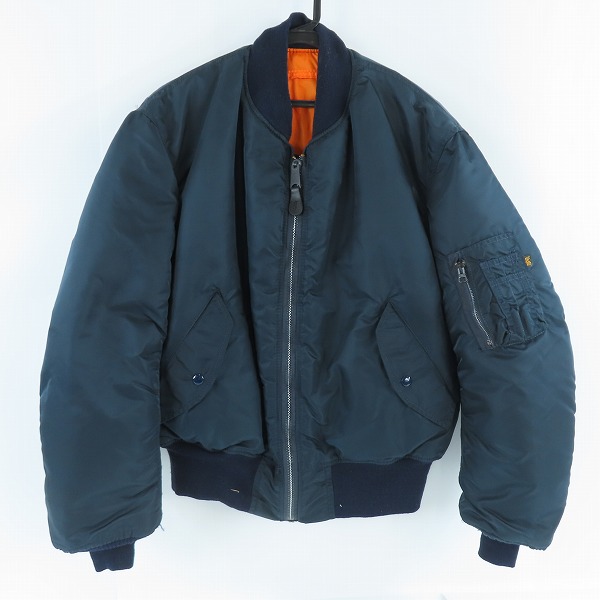 実際に弊社で買取させて頂いたALPHA INDUSTRIES/アルファインダストリーズ フライトジャケット MA-1 ネイビー/オレンジ MIL-J-82790J/L