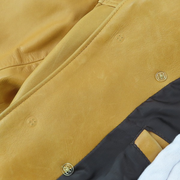 実際に弊社で買取させて頂いたSchott/ショット レザー ダブル Pコート/XXLの画像 6枚目