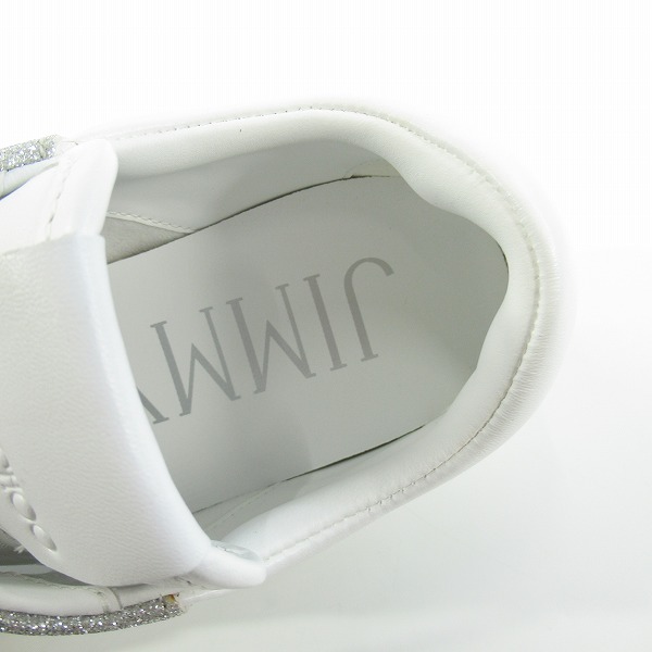 実際に弊社で買取させて頂いたJIMMY CHOO/ジミーチュウ FLORENT/M QYA X SILVER/WHITE スニーカー/41の画像 4枚目