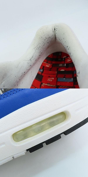 実際に弊社で買取させて頂いたNIKE×atmos/ナイキ×アトモス AIR MAX 1 PRNT/エアマックス1 プリント BLUE WE LOVE NIKE AQ0927-100/28の画像 6枚目
