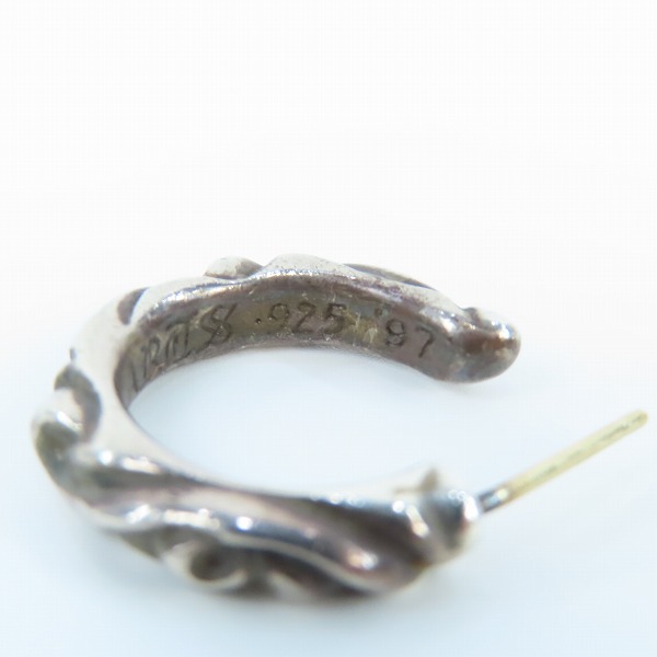 実際に弊社で買取させて頂いたCHROME HEARTS/クロムハーツ SCROLL HOOP SML/スクロール フープ ピアスの画像 7枚目