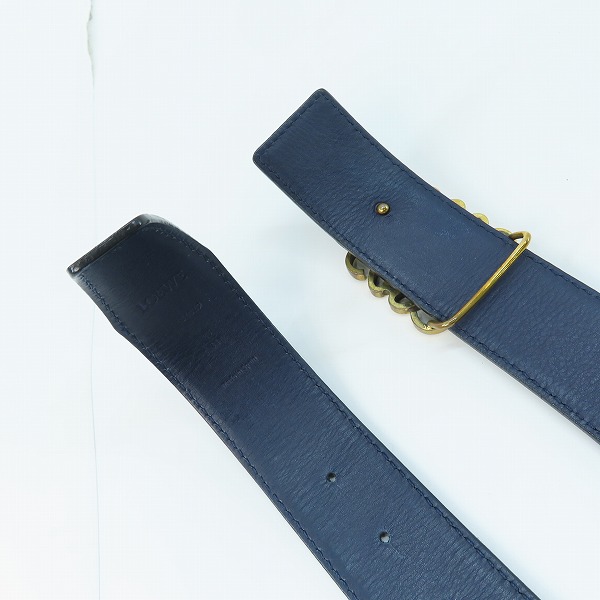 実際に弊社で買取させて頂いたLOEWE/ロエベ アナグラムロゴ レザーベルト 85/34の画像 2枚目