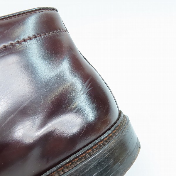 実際に弊社で買取させて頂いたALDEN/オールデン コードバン チャッカ レザーブーツ/シューズ 1339/7 シューツリー付きの画像 5枚目