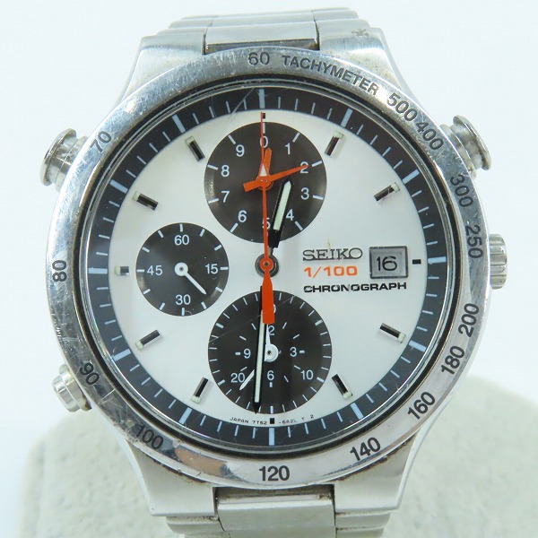 実際に弊社で買取させて頂いたSEIKO/セイコー クロノ スピードマスター ステンレス スチール クオーツ パンダ文字盤 腕時計 7T52-6A20【動作未確認】