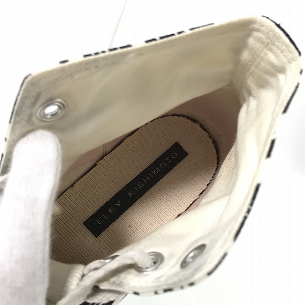 実際に弊社で買取させて頂いたELEY KISHIMOTO/イーリーキシモト 総柄 ハイカット スニーカーシューズ 26 の画像 4枚目
