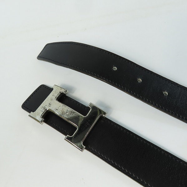 実際に弊社で買取させて頂いたHERMES/エルメス Hバックル コンスタンス リバーシブル ベルト G刻印 90の画像 1枚目