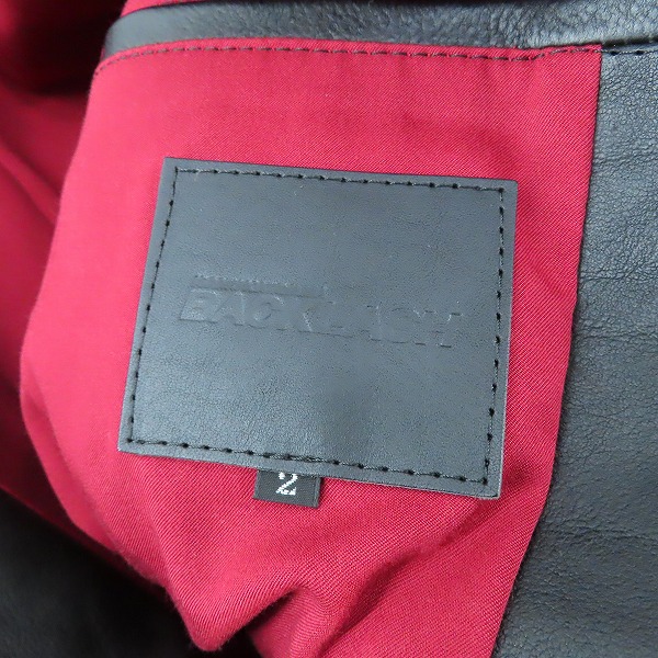 実際に弊社で買取させて頂いたISAMUKATAYAMA BACKLASH/バックラッシュ オリーチェイタリアンショルダーシングルライダース C1572-01/Mの画像 3枚目