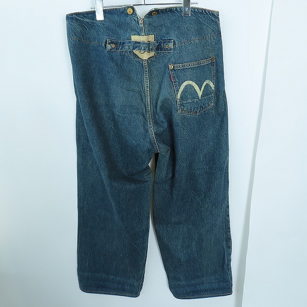 実際に弊社で買取させて頂いたEVIS/エヴィス/エビス 初期 水牛パッチ/デニムパンツ/サスペンダーボタン付き/W34L35の画像 1枚目
