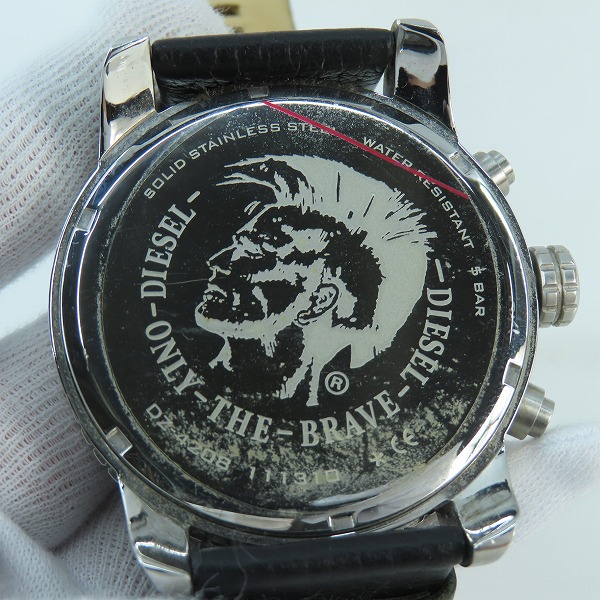 実際に弊社で買取させて頂いたDIESEL/ディーゼル クオーツ 黒文字盤 クロノグラフ 腕時計 DZ-4208【動作未確認】の画像 3枚目