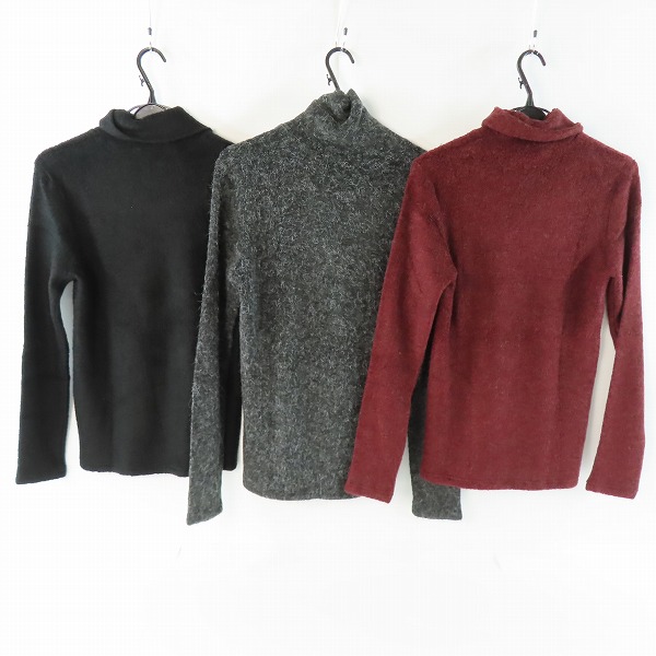 実際に弊社で買取させて頂いたNO ID./ノーアイディー タートルネック セーター ブラック/バーガンディ/グレー 3点セットの画像 1枚目