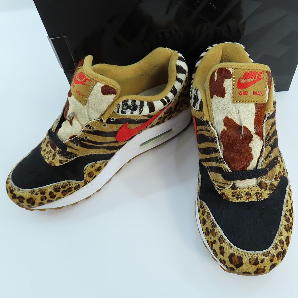 実際に弊社で買取させて頂いたNIKE×ATMOS/ナイキ×アトモス AIR MAX 1 DLX ANIMAL PACK 2.0 エアマックス1 アニマルパック AQ0928-700/25.5