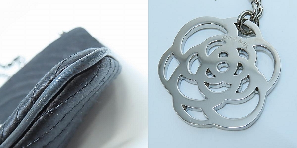 実際に弊社で買取させて頂いたCHANEL/シャネル カメリアキーホルダー付きチェーンハンドバッグの画像 7枚目