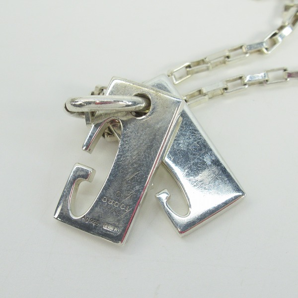 実際に弊社で買取させて頂いたGUCCI/グッチ Gロゴ Wプレート シルバー ネックレスの画像 2枚目