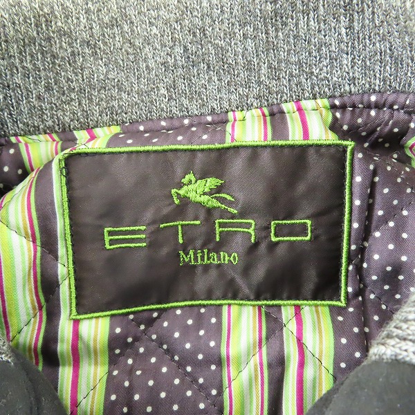 実際に弊社で買取させて頂いた【難有】ETRO/エトロ 裏地総柄 リブ付きジップブルゾン Mの画像 2枚目
