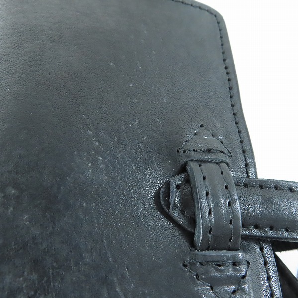 実際に弊社で買取させて頂いたISAMU KATAYAMA BACKLASH/バックラッシュ  携帯カバー 墨染めウォレット スマホケース 849-03の画像 7枚目