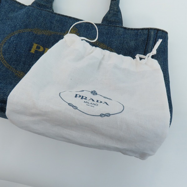 実際に弊社で買取させて頂いたPRADA/プラダ CANAPA/カナパ デニム 2WAY ハンド/ショルダー バッグ 1BG439の画像 9枚目