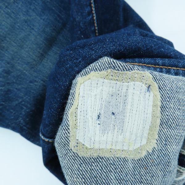 実際に弊社で買取させて頂いたEVISU/エヴィス No.0 Lot.2001 道楽 ペイント加工 デニムパンツ 32×35の画像 8枚目